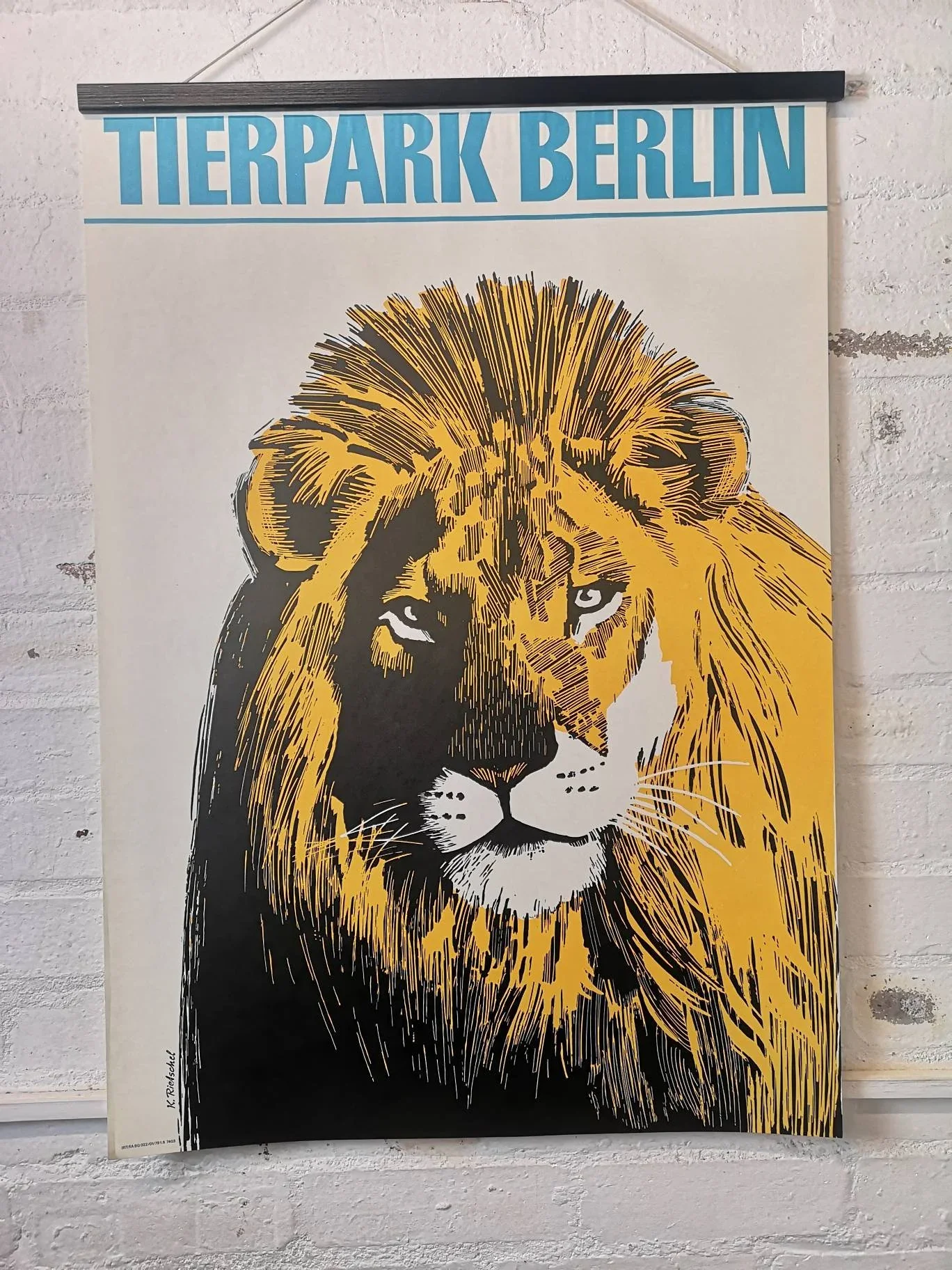 Vintage 1970s Tierpark Berlin Original Zoo Poster Advertising Of A Lion - Image 2