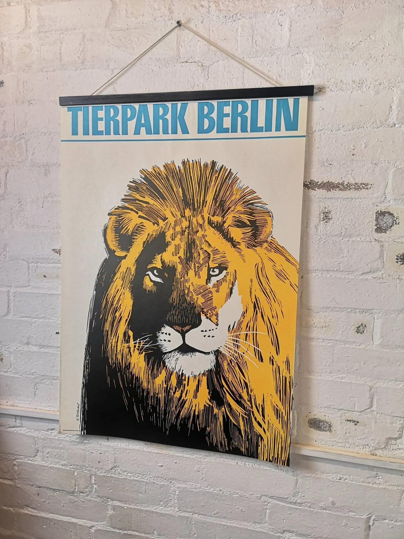 Vintage 1970s Tierpark Berlin Original Zoo Poster Advertising Of A Lion - Image 4