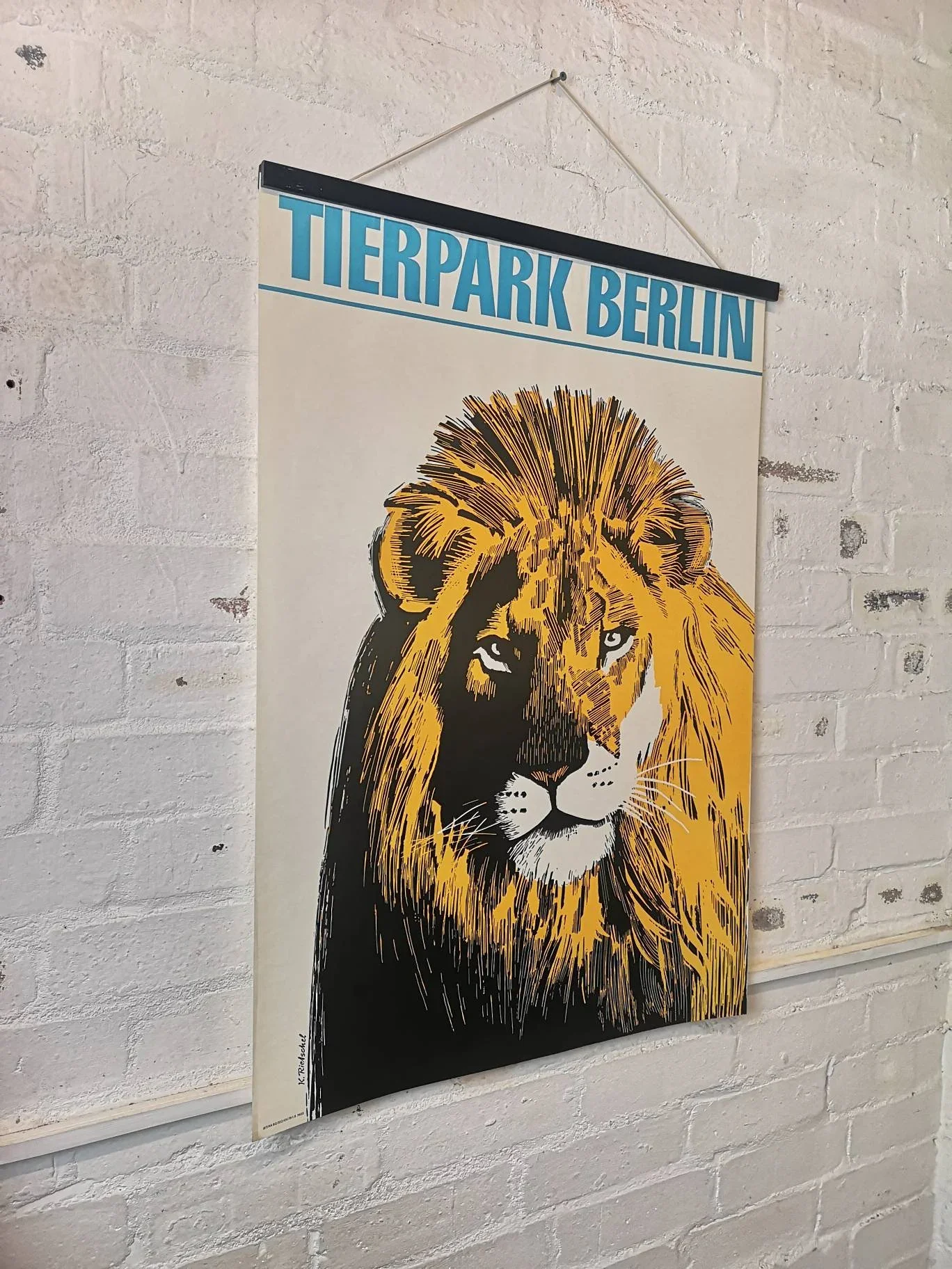 Vintage 1970s Tierpark Berlin Original Zoo Poster Advertising Of A Lion - Image 5