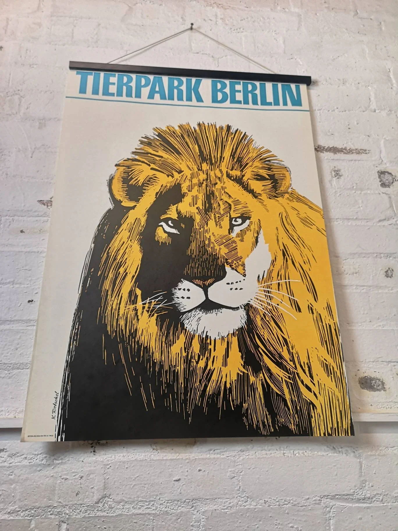 Vintage 1970s Tierpark Berlin Original Zoo Poster Advertising Of A Lion - Image 6