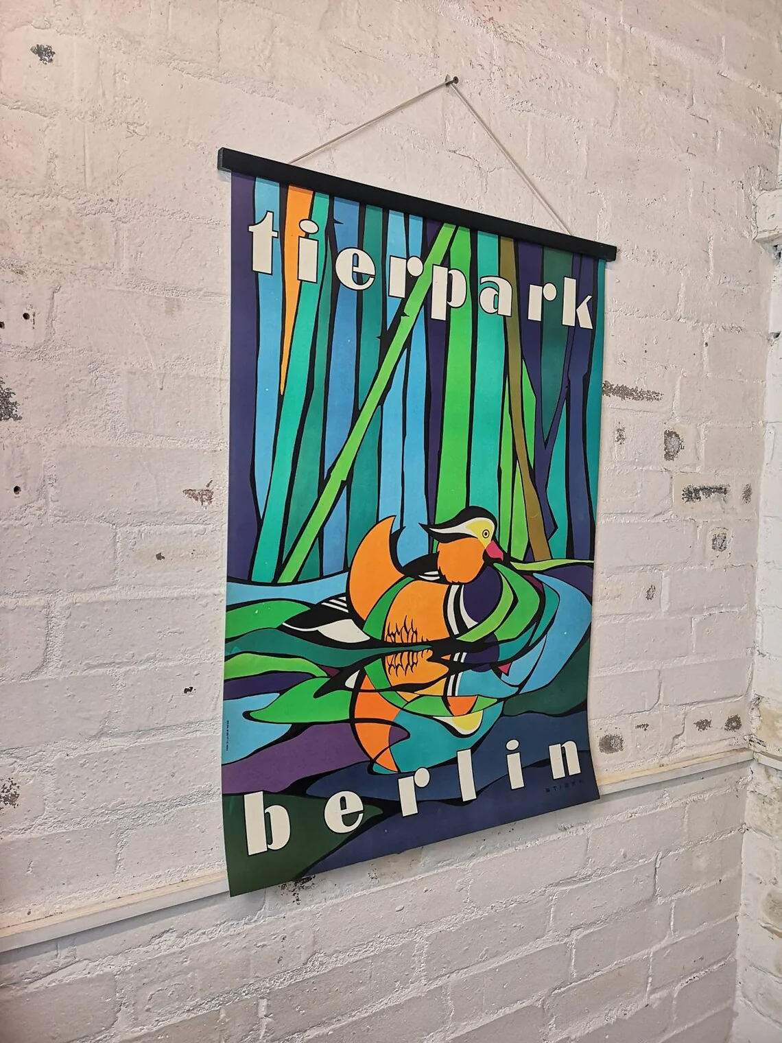Vintage 1970s Tierpark Berlin Original Zoo Poster Advertising Of A Mandarin Duck - Image 6