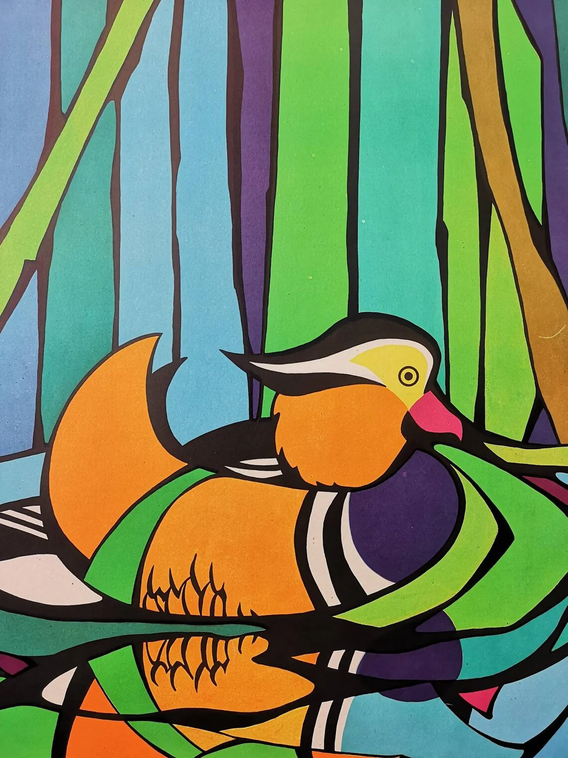 Vintage 1970s Tierpark Berlin Original Zoo Poster Advertising Of A Mandarin Duck - Image 8