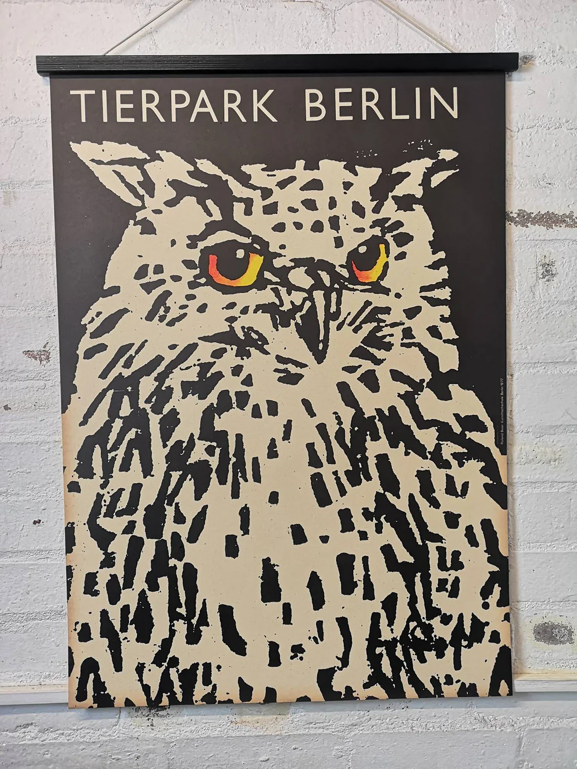 Vintage 1970s Tierpark Berlin Original Zoo Poster Advertising Of An Owl - Image 2