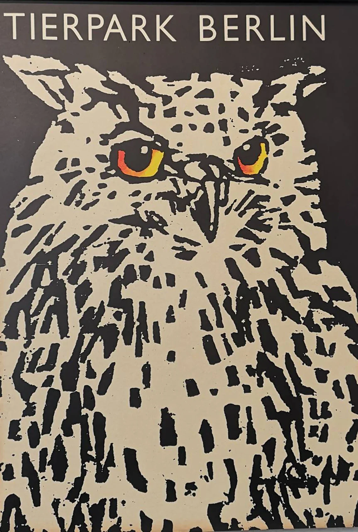 Vintage 1970s Tierpark Berlin Original Zoo Poster Advertising Of An Owl - Image 3