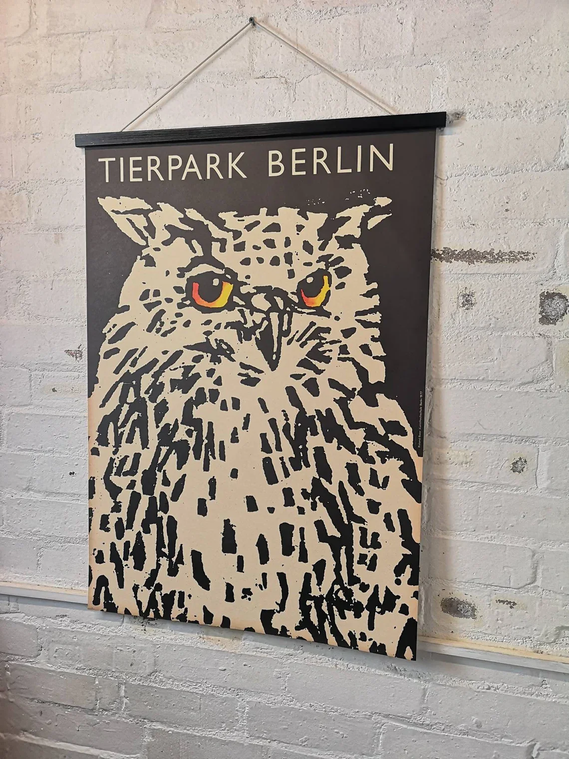 Vintage 1970s Tierpark Berlin Original Zoo Poster Advertising Of An Owl - Image 6