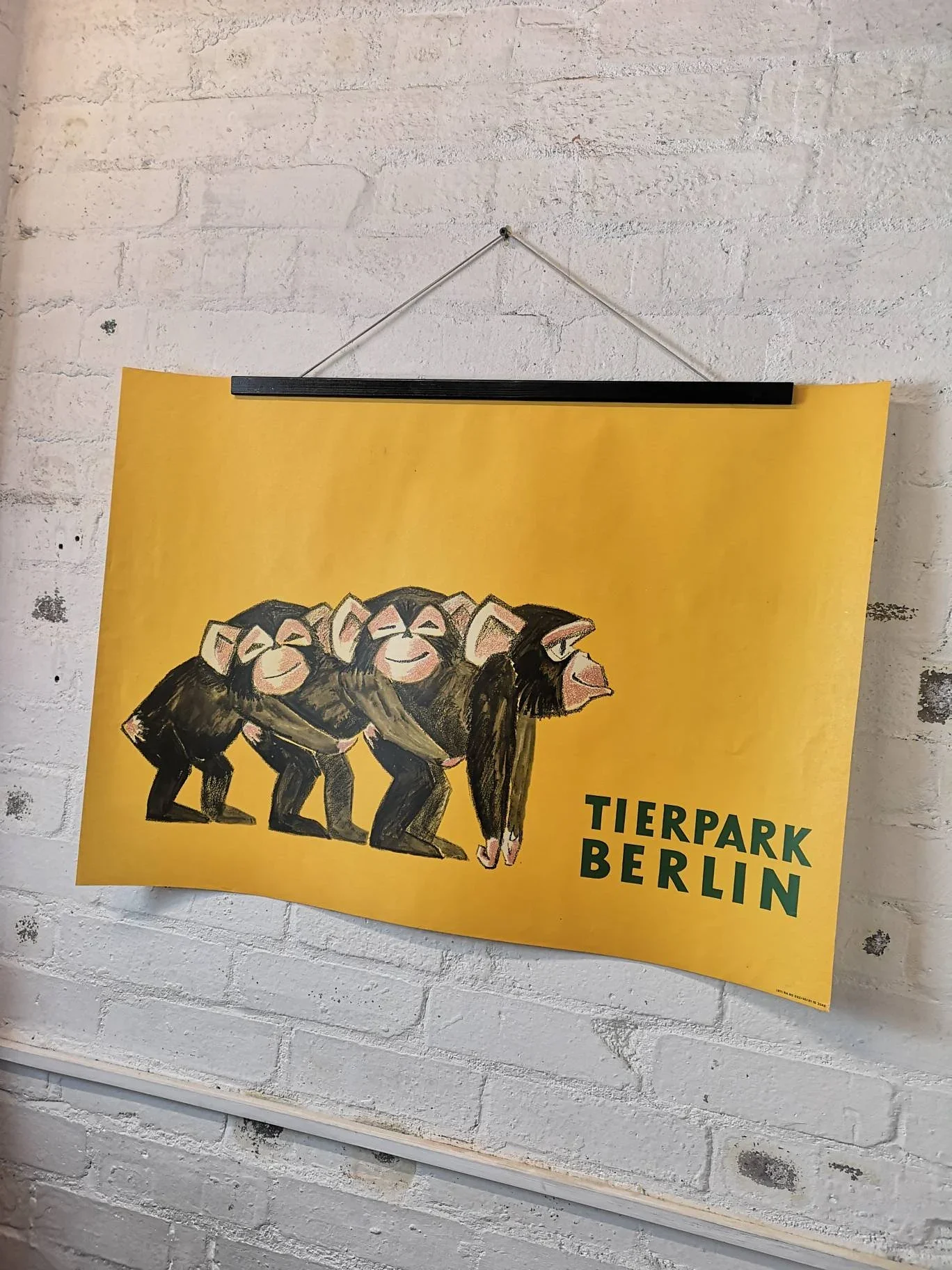 Vintage 1970s Tierpark Berlin Original Zoo Poster Advertising Of Baby Chimpanzees - Image 5