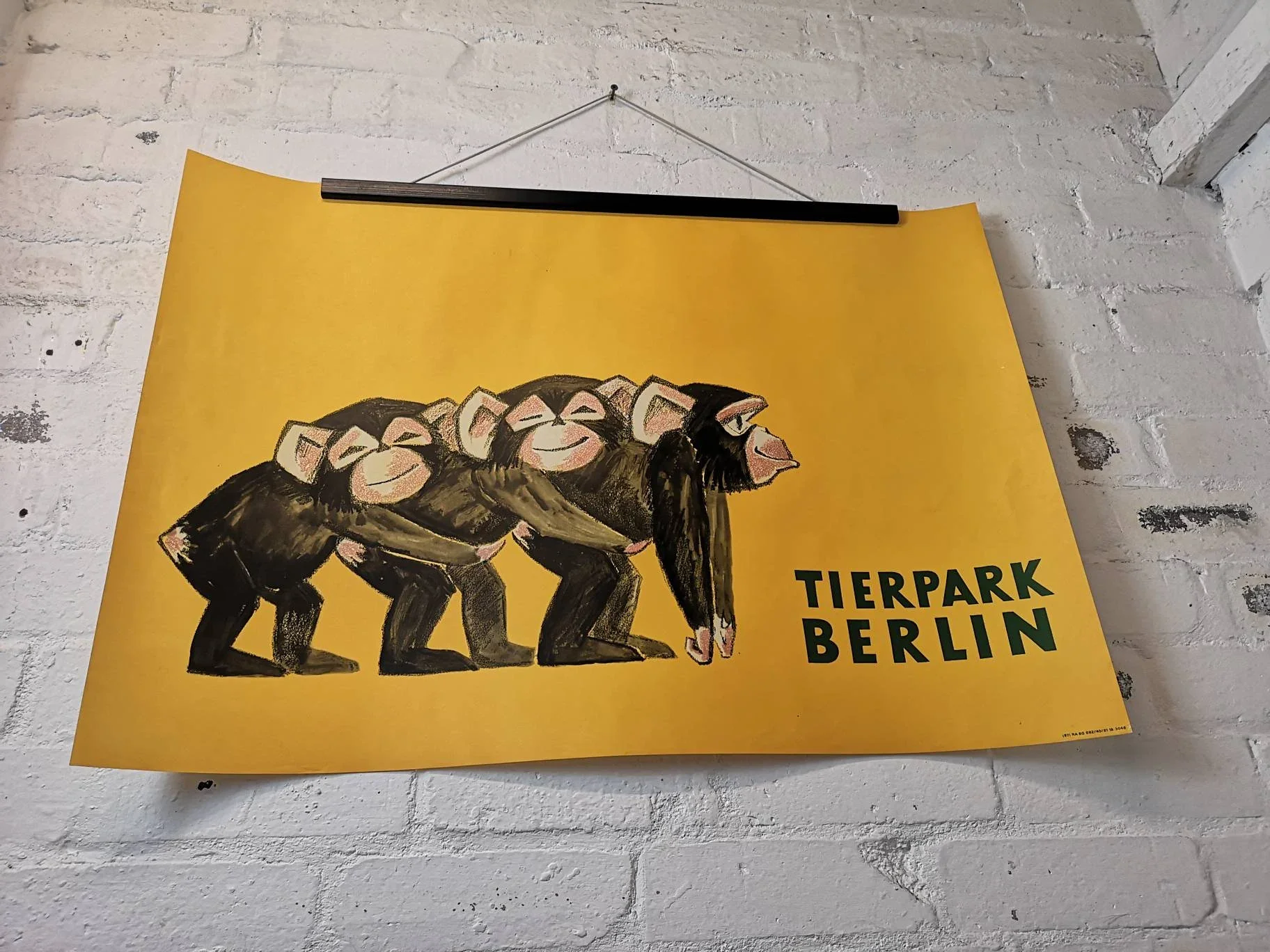 Vintage 1970s Tierpark Berlin Original Zoo Poster Advertising Of Baby Chimpanzees - Image 6