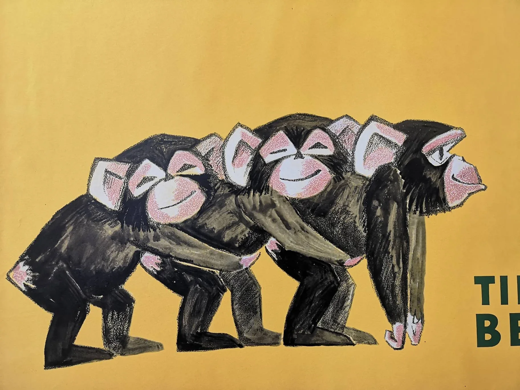 Vintage 1970s Tierpark Berlin Original Zoo Poster Advertising Of Baby Chimpanzees - Image 7