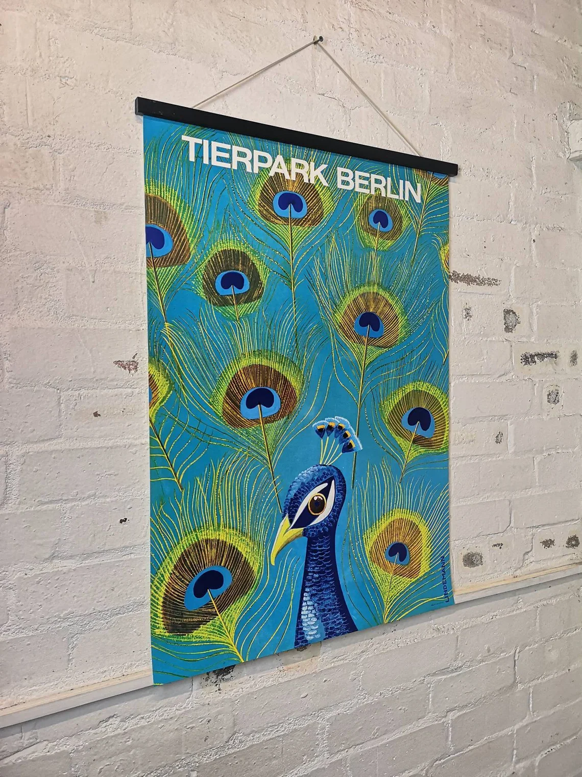 Vintage 1980s Tierpark Berlin Original Zoo Poster Advertising Of A Peacock - Image 4
