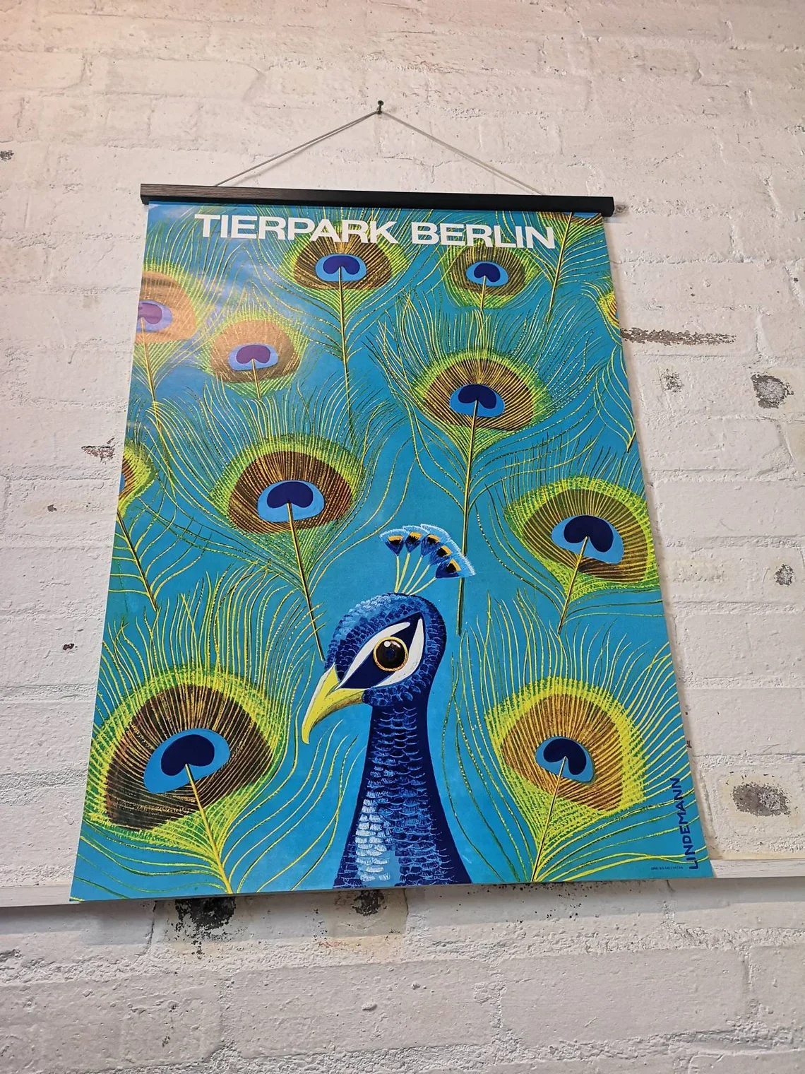 Vintage 1980s Tierpark Berlin Original Zoo Poster Advertising Of A Peacock - Image 5