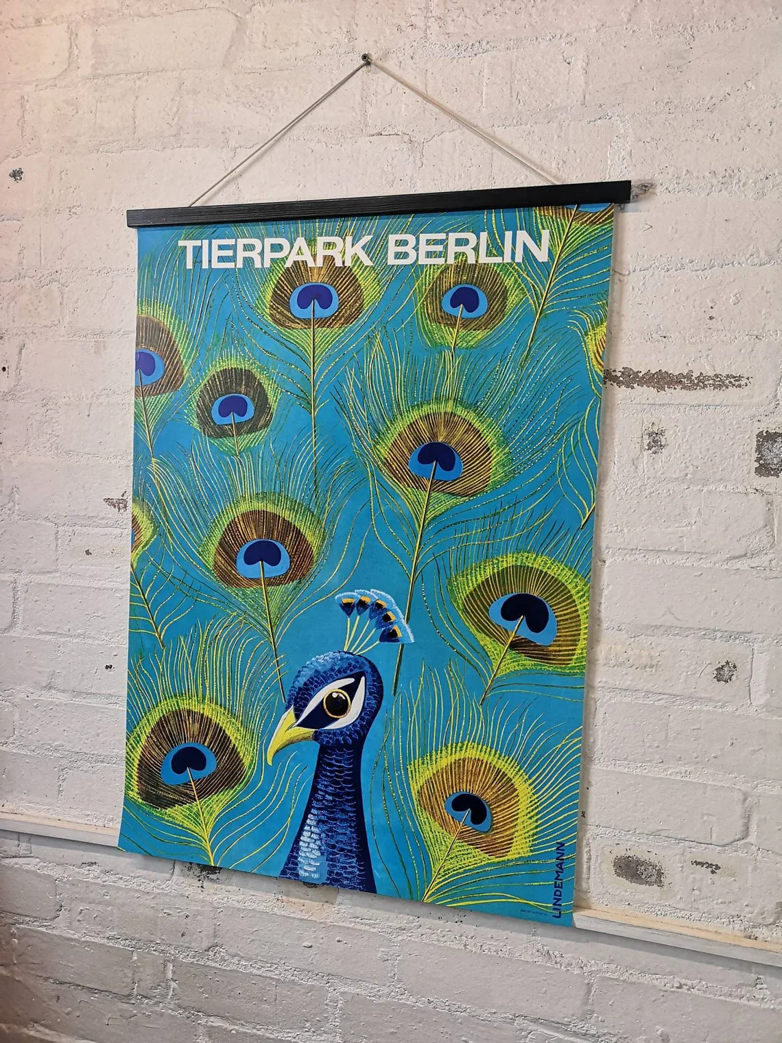 Vintage 1980s Tierpark Berlin Original Zoo Poster Advertising Of A Peacock - Image 6