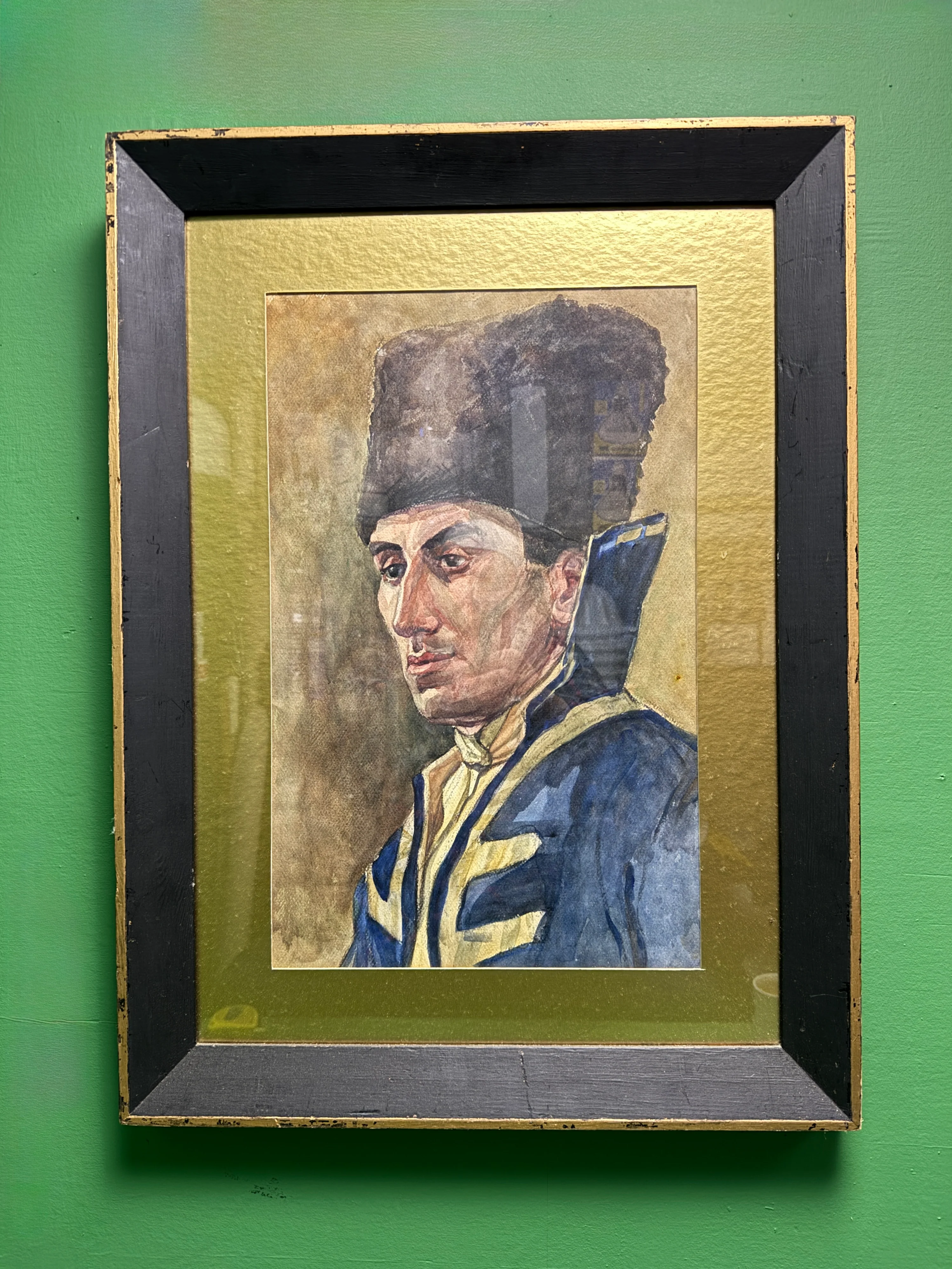 Water Colour Of A Prussian Soldier 1963