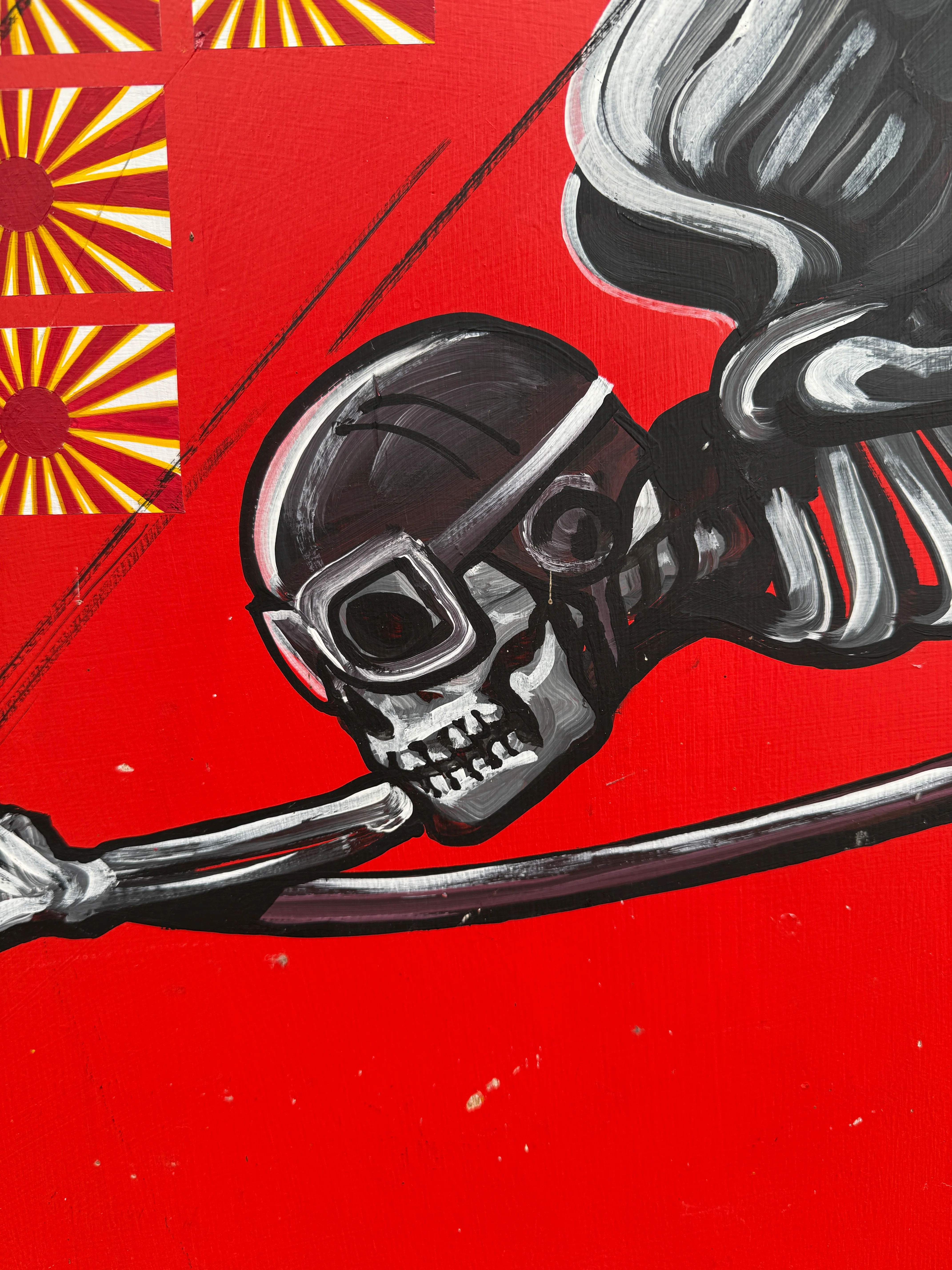 WW2 American Air Force Grim Reapers Nose Art Hand Painted On Board - Image 8