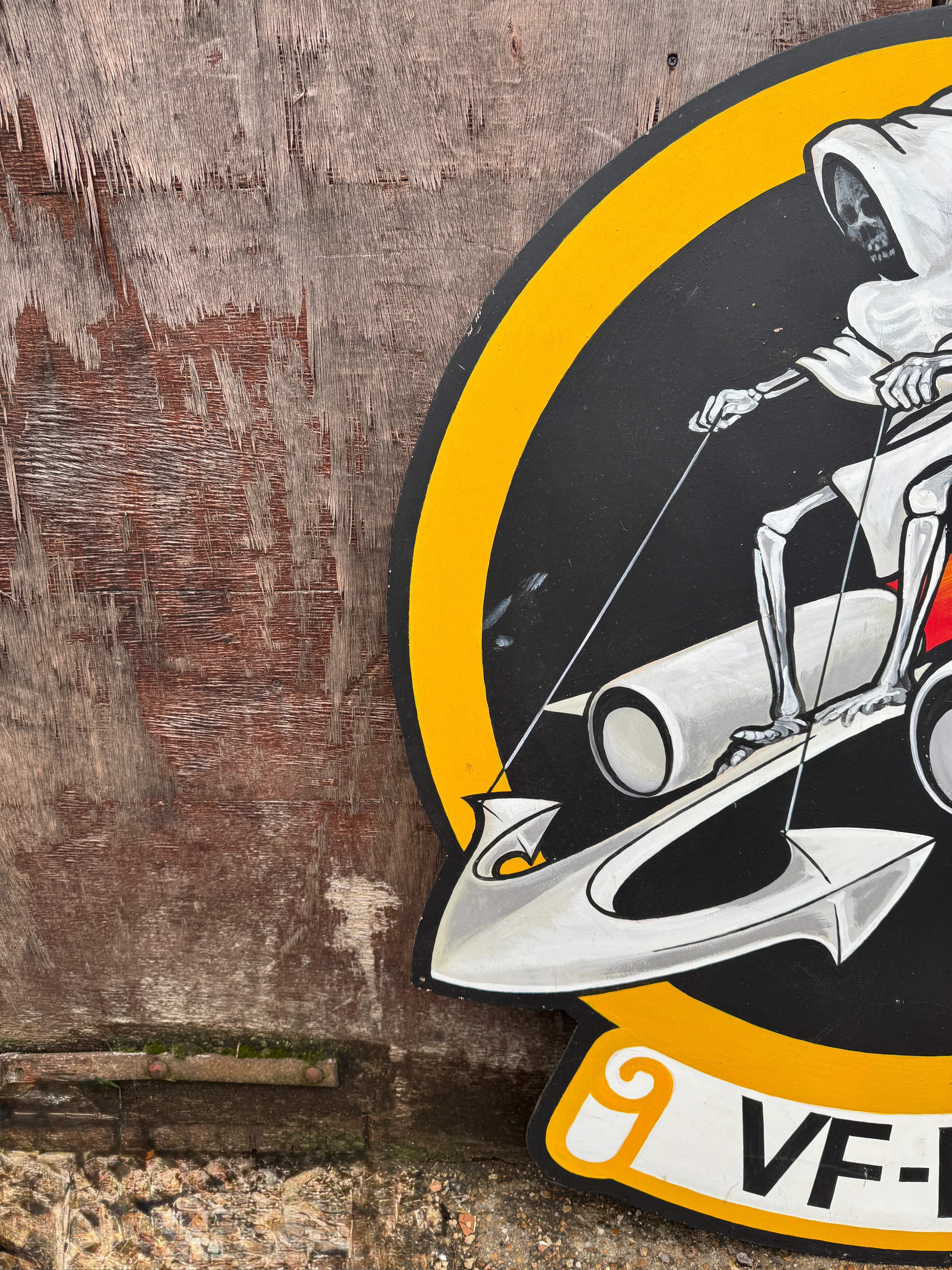 WW2 American Air Force VF-17A Nose Art Hand Painted On Board - Image 7