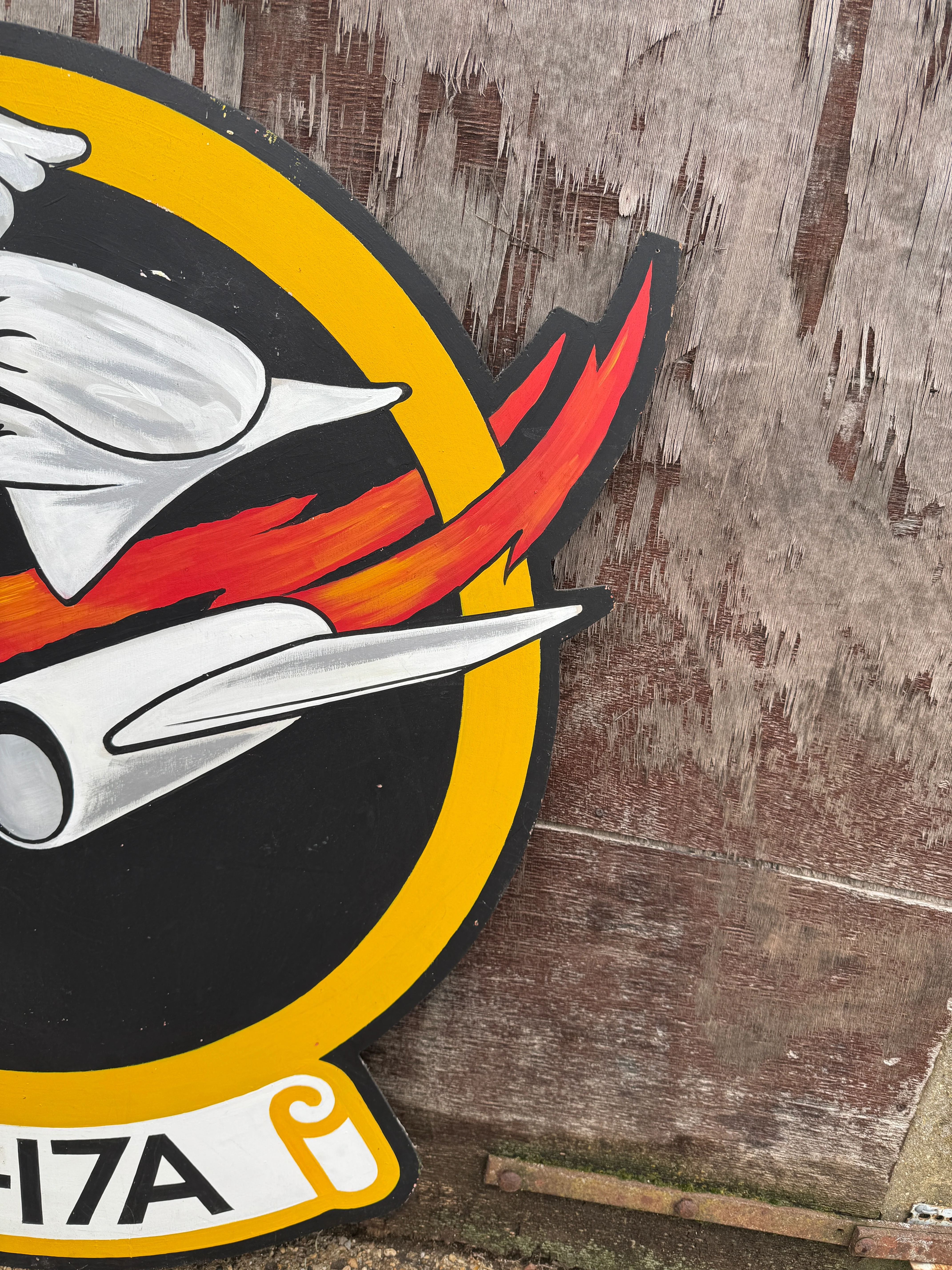 WW2 American Air Force VF-17A Nose Art Hand Painted On Board - Image 8